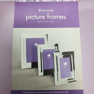 Squared By Colin Cowie 3 Matching Mirrored Picture Frames Gift 8x10" 5x7" 4x6"
